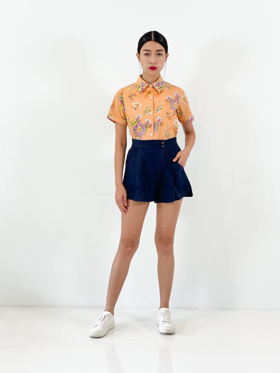 Year of the Dragon Button Down Shirt  | Apricot