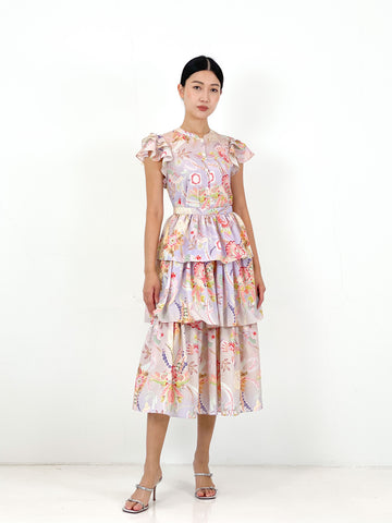 Tier Ruffled Midi | Lilac