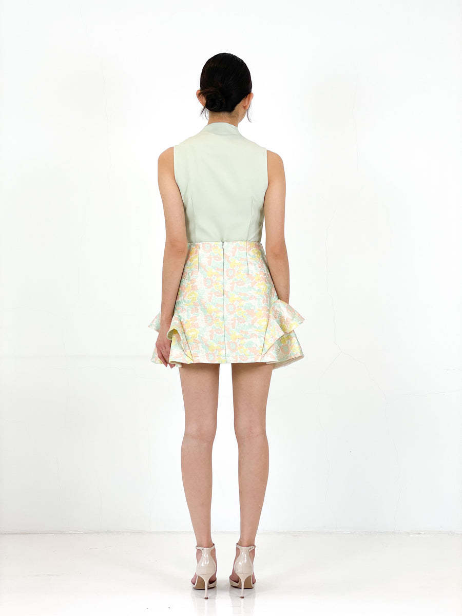 Asymmetrical Jade Button Top | Mint