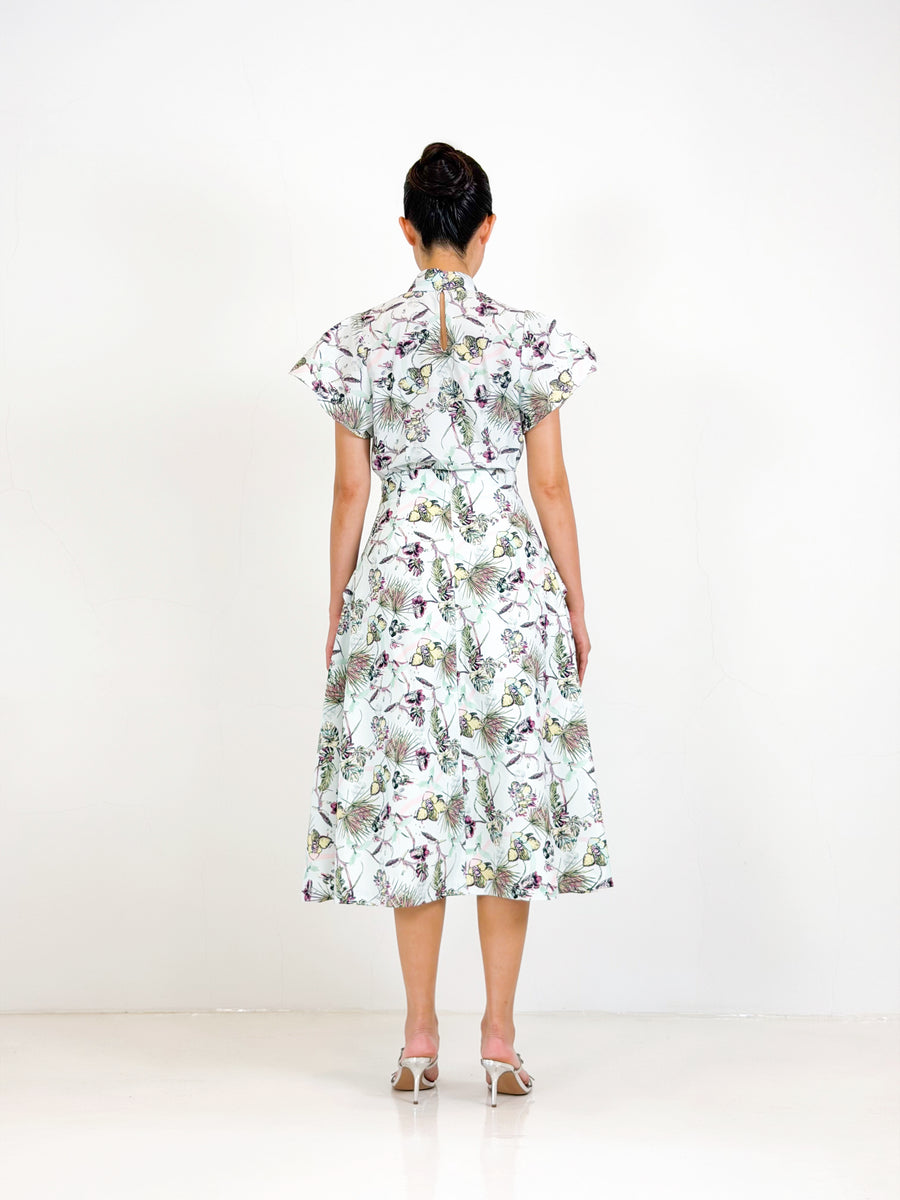 Butterfly Sleeve Qipao Top  |  Mint Floral