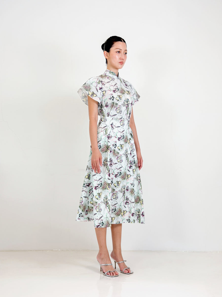 Butterfly Sleeve Qipao Top  |  Mint Floral