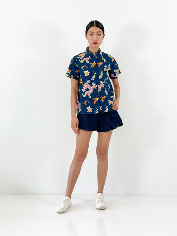 Year of the Dragon Button Down Shirt  | Navy