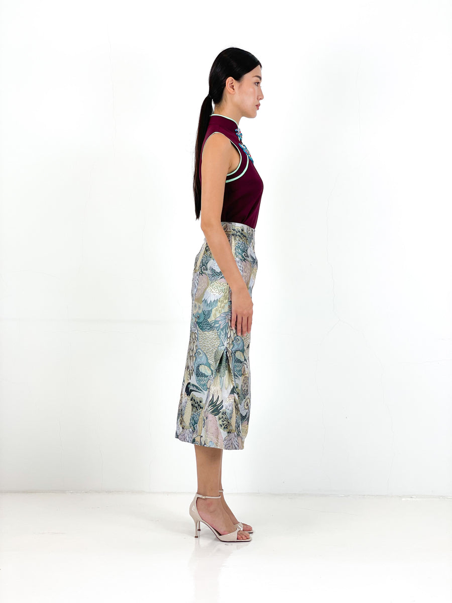 Brocade Mermaid Pencil Skirt | Blue Parrot