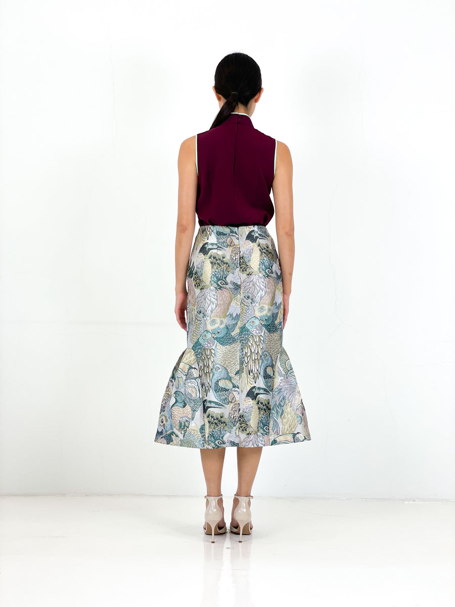 Brocade Mermaid Pencil Skirt | Blue Parrot