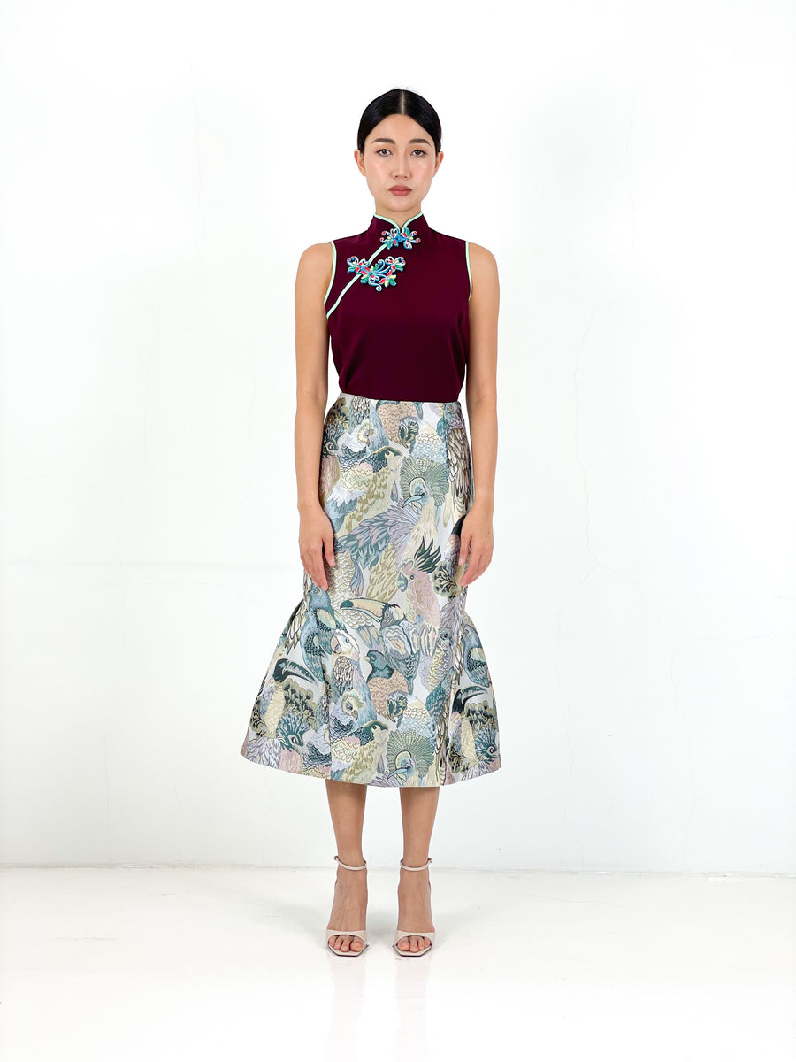 Brocade Mermaid Pencil Skirt | Blue Parrot