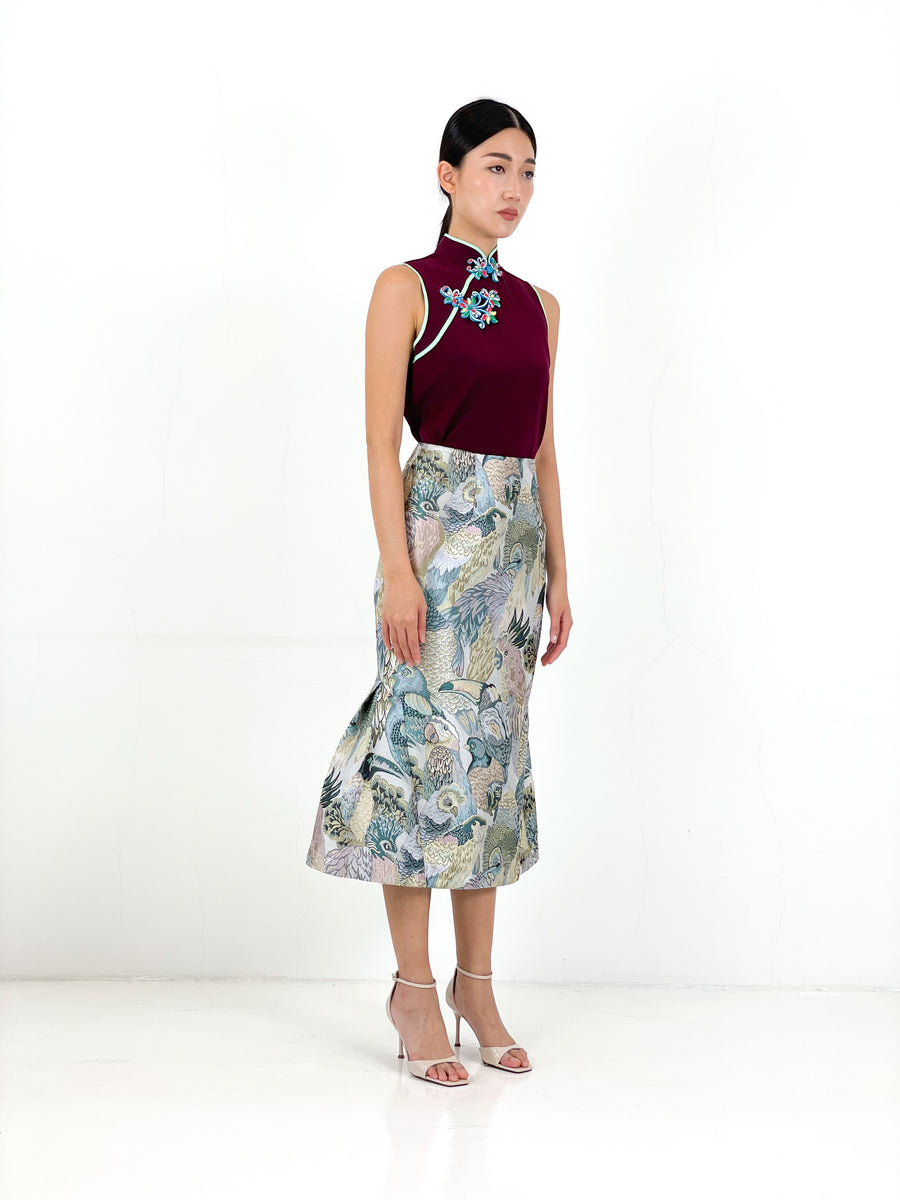 Brocade Mermaid Pencil Skirt | Blue Parrot