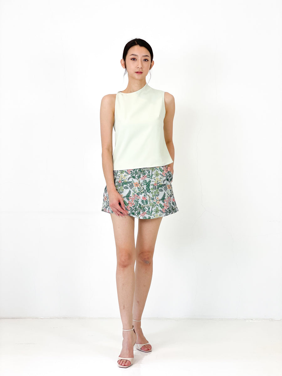 High Neck Button Top | Mint