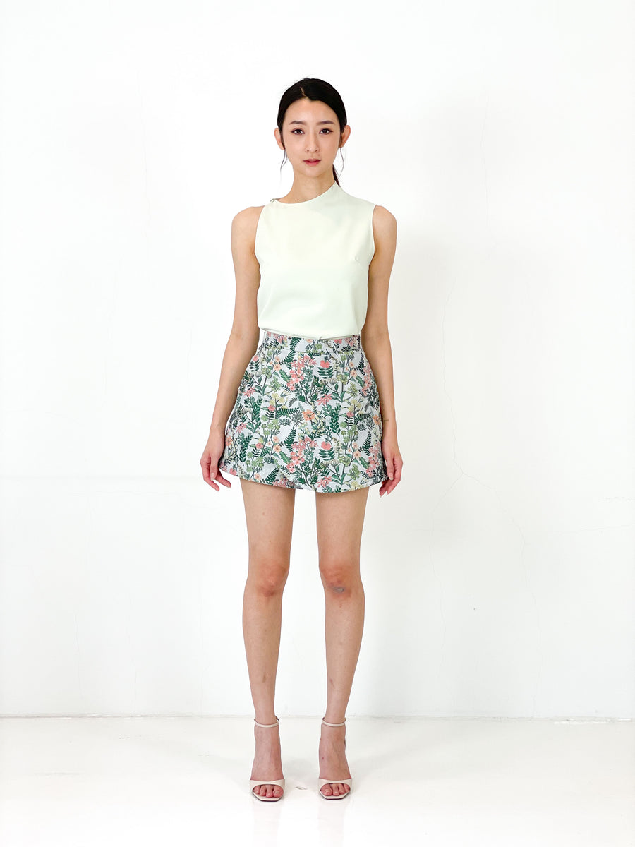 Brocade Asymmetrical Skorts | Jungle