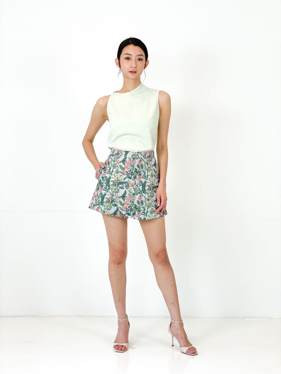 Brocade Asymmetrical Skorts | Jungle