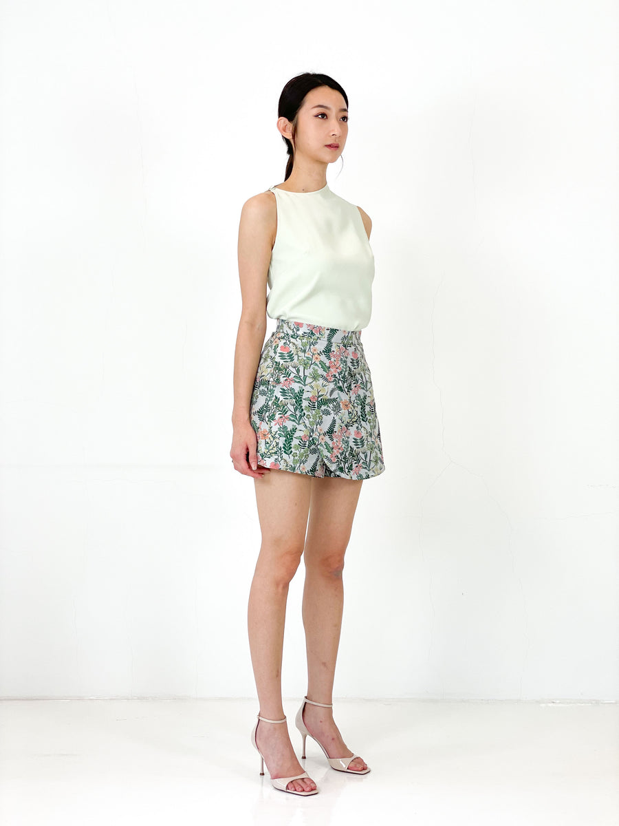 Brocade Asymmetrical Skorts | Jungle