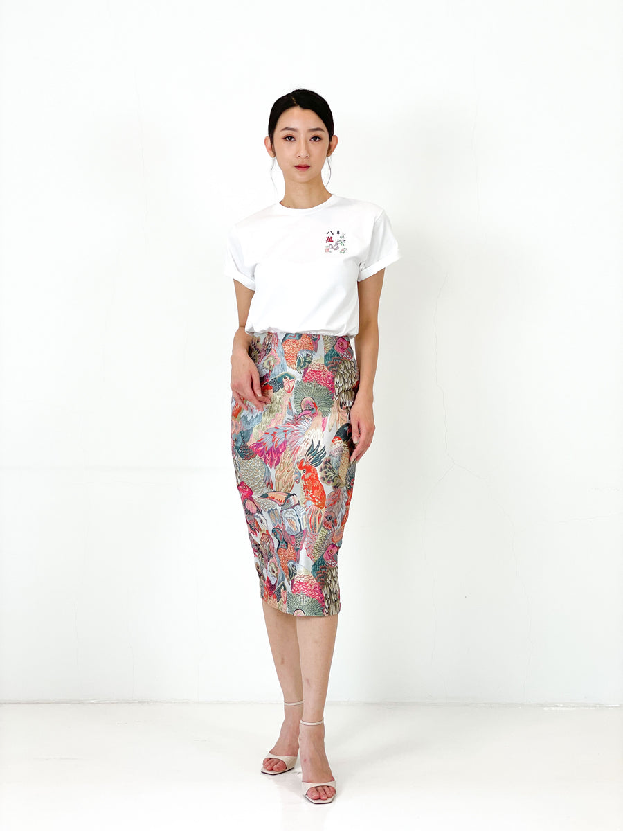 Brocade Pencil Skirt | Pink Parrot