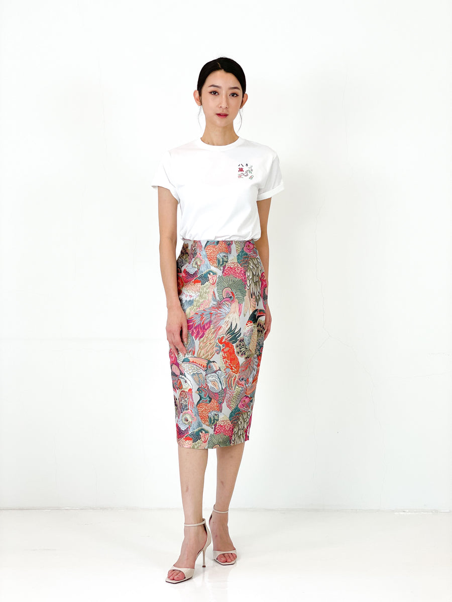 Brocade Pencil Skirt | Pink Parrot