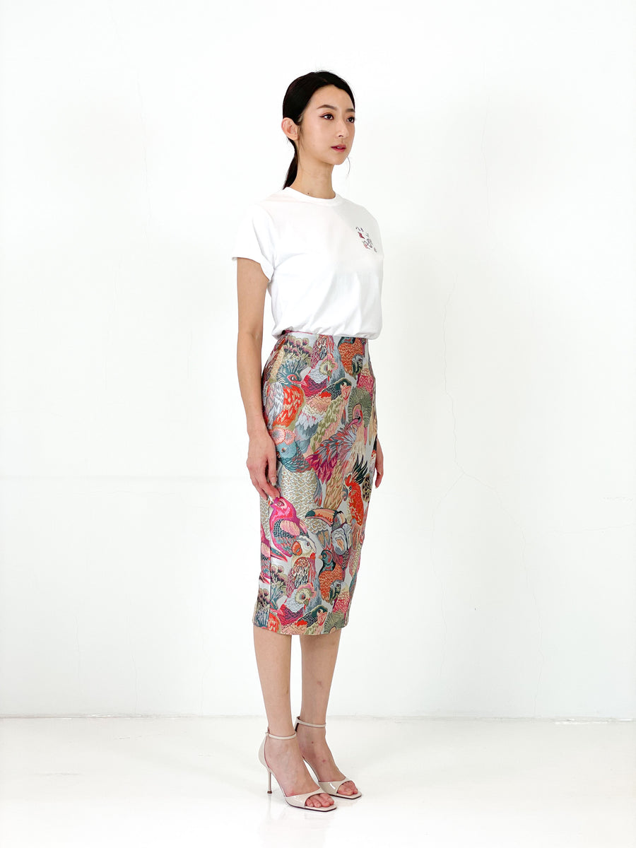 Brocade Pencil Skirt | Pink Parrot