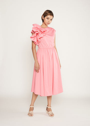 Statement  Side Ruffle Dress | Pink