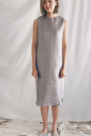 Metallic Panel Midi Dress | Bronze