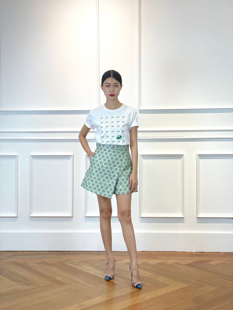 Brocade Highwaist Flare Skorts | Violet Geometry