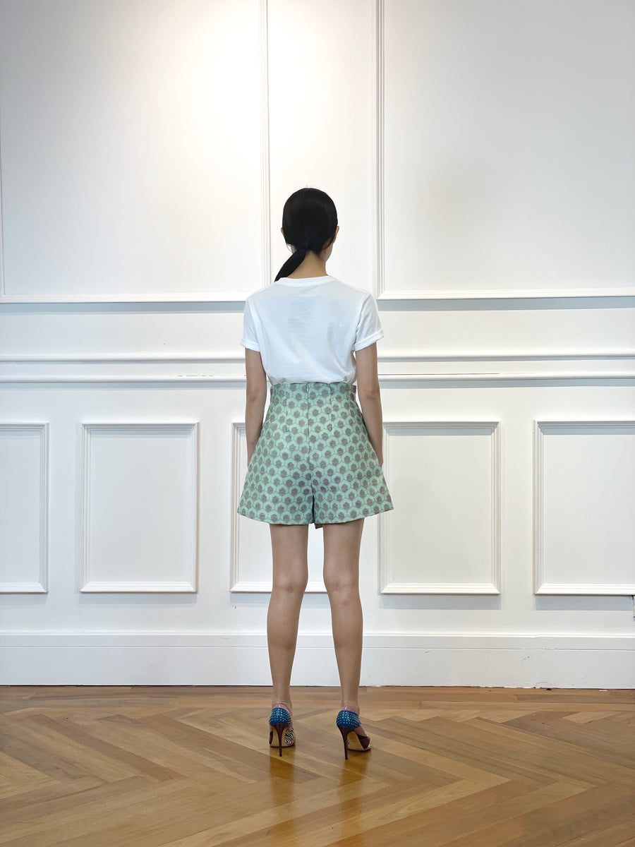 Brocade Highwaist Flare Skorts | Violet Geometry