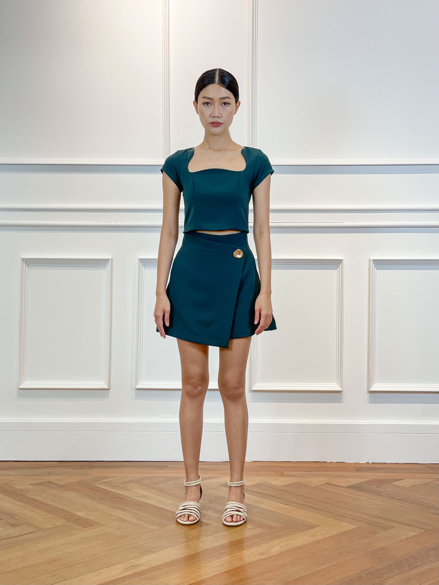Highwaist Flare Skorts | Green